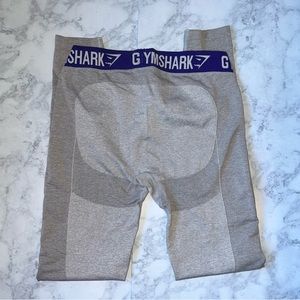 Gymshark Flex Leggings - Light Grey Marl/Indigo- Large